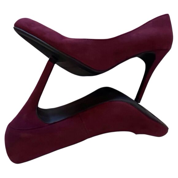 LC Lauren Conrad Blossom Womens Wine Dark Suede 4 Inch Heels Pumps Size 7.5M - Picture 6 of 12